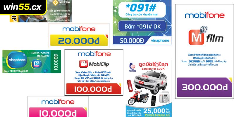 Nạp tiền WIN55 qua thẻ cào